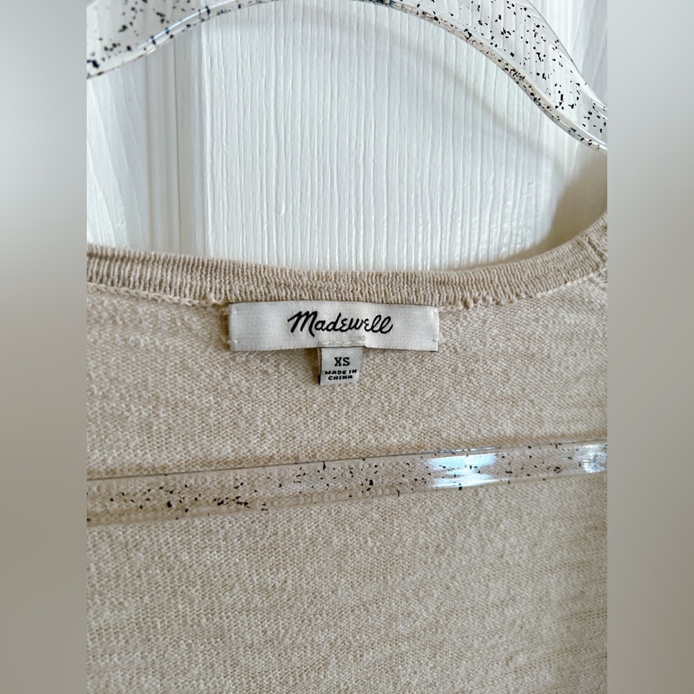 Madewell XS Summer Ryder cardigan slouchy sweater long sleeve cream beige cotton - Picture 6 of 10